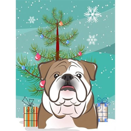 PATIOPLUS Christmas Tree And English Bulldog Flag Garden Size PA632637